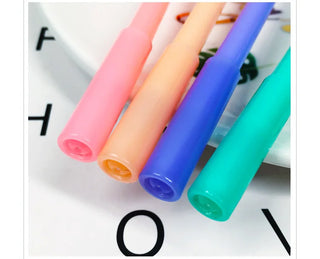 24 PCS Korean Creative Cute Student Black Carbon Pen Candy Color Caring Cat Office Supplies Neutral Pen Kawaii School Supplies