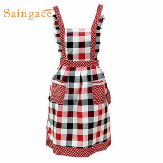 Saingace Women Lady Restaurant Home Kitchen Bib Cooking Aprons With Pocket  quality first