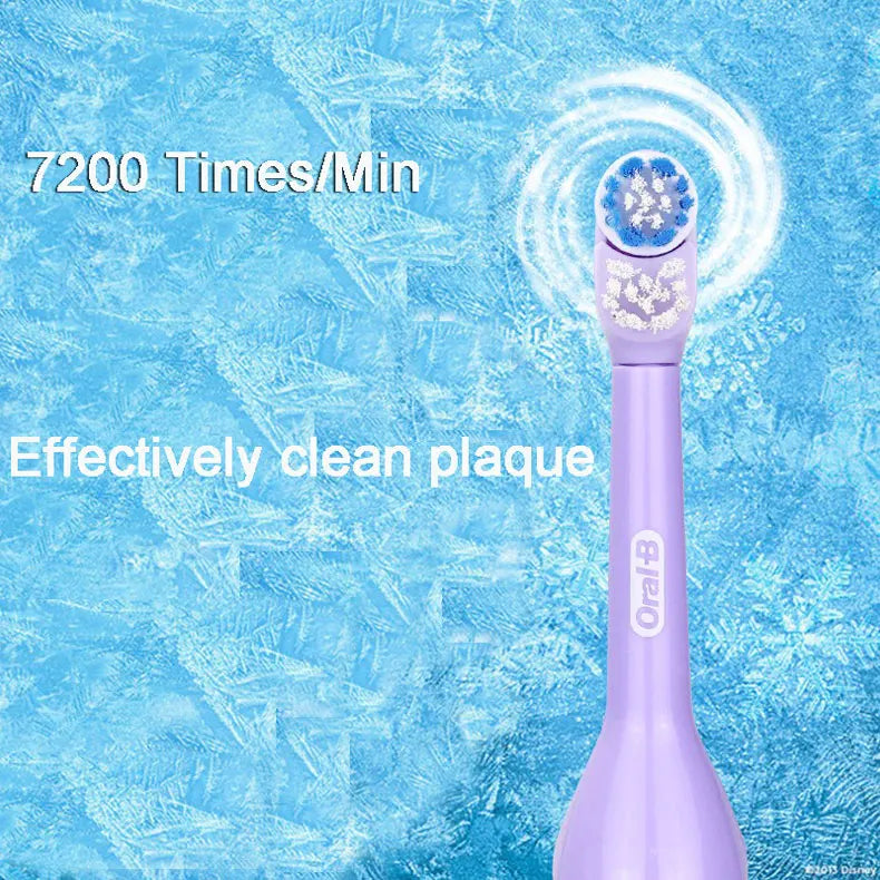 Oral B Electric Toothbrush for Kids 3+ Years Old Teeth Stain Removing Soft Bristle Tooth Brush Battery Powered AA No Change Head