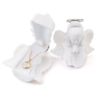 1 Piece White Jewelry Box lovely Angel Velvet wedding Ring box Necklace Display Box Gift box Container Case for Jewelry Packaging