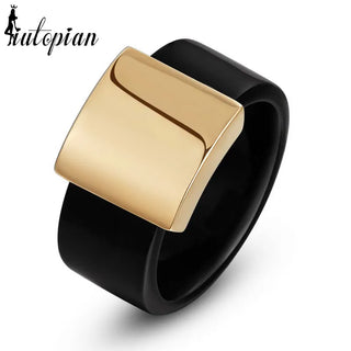 Italina Rigant Wide Big Ring For Women Imitation Ceramic Size 5.5-10 And 11 #RA13611