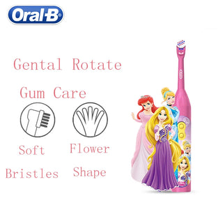 Oral B Electric Toothbrush for Kids 3+ Years Old Teeth Stain Removing Soft Bristle Tooth Brush Battery Powered AA No Change Head