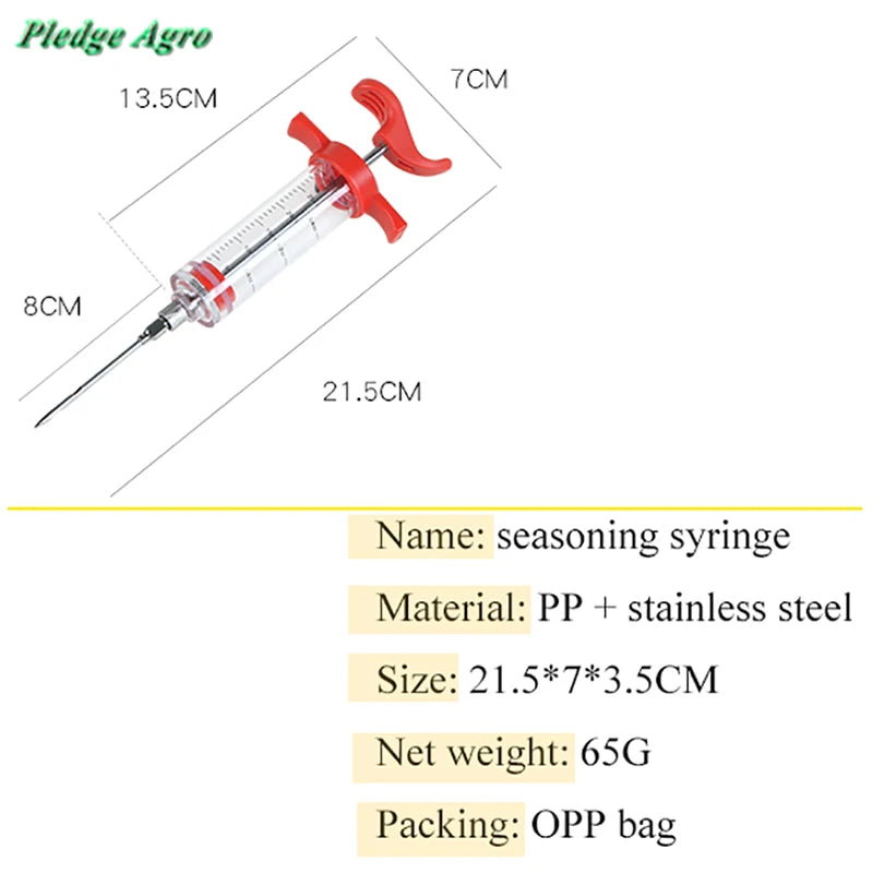 Meat Injection Syringe Plastic Red Wine Churrasco Barbacoa Barbeque Cooking Turkey Needle Kitchen Tools Free Shiping