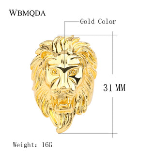 Fashion Punk Rock Lion Biker Ring Hip Hop Big  Animal Ring Men Accessories Vintage Jewelry 2018