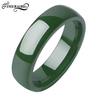 Wholesale Ceramic Ring Green Smooth Healthy Do Not Fade 6MM For Women Jewelry Wedding Engagement Birthday Gifts