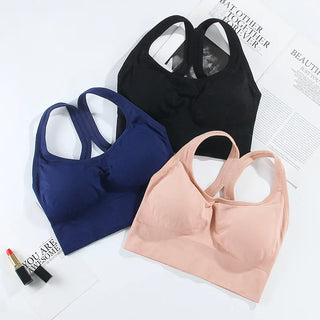 Solid Color Sexy Fashion Sports Bras Breathable Wirefree Padded Push Up Sports Top Fitness Gym Yoga Workout Bra Sports Bra Top