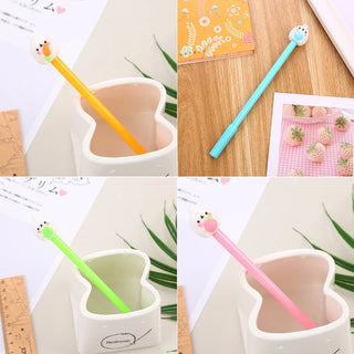 3Pcs Cute Molang Rabbit gel pens Kawaii Fruit 0.5mm black ink Signature pen material stationery gift school writing supplies