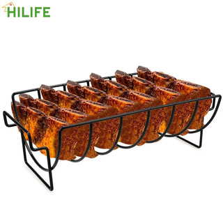 Non-stick Steak Rack Holders Stand Roasting Rib Rotisserie Barbecue Grill Rack BBQ Tool Accessorie For Household Outdoor Camping