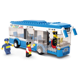 235Pcs City Single-decker Express Bus Car Model Building Blocks Set DIY Creation Bricks Brinquedos Educational Toys for Children