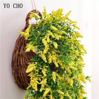 YO CHO Artificial Flower Vine Hanging Garland Plant Fake Lavender White Green Plant Twigs Hanging Vine Home Garden Wedding Decor