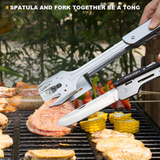 ROXON 6-in-1 BBQ Multi Tool, stainless steel barbrcue Grill Tool, Spatula, Fork, Barbecue Tongs, Bottle Opener,multitool