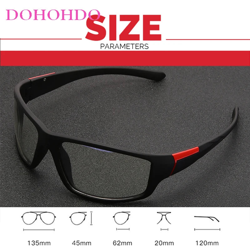 DOHOHDO Anti Blue Light Blocking Glasses Frame Men Women Clear Lens Computer Gaming Eyeglasses Black Sport Eyewear Spectacles