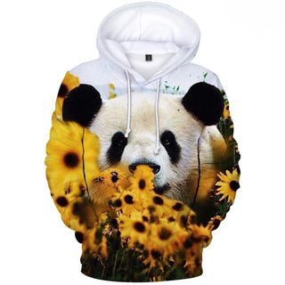 3D Animal Panda Hoodies Men Sweatshirts Women Pullovers Autumn Kids Cute Animal Hooded Casual Boys Girls White and Black Outwear