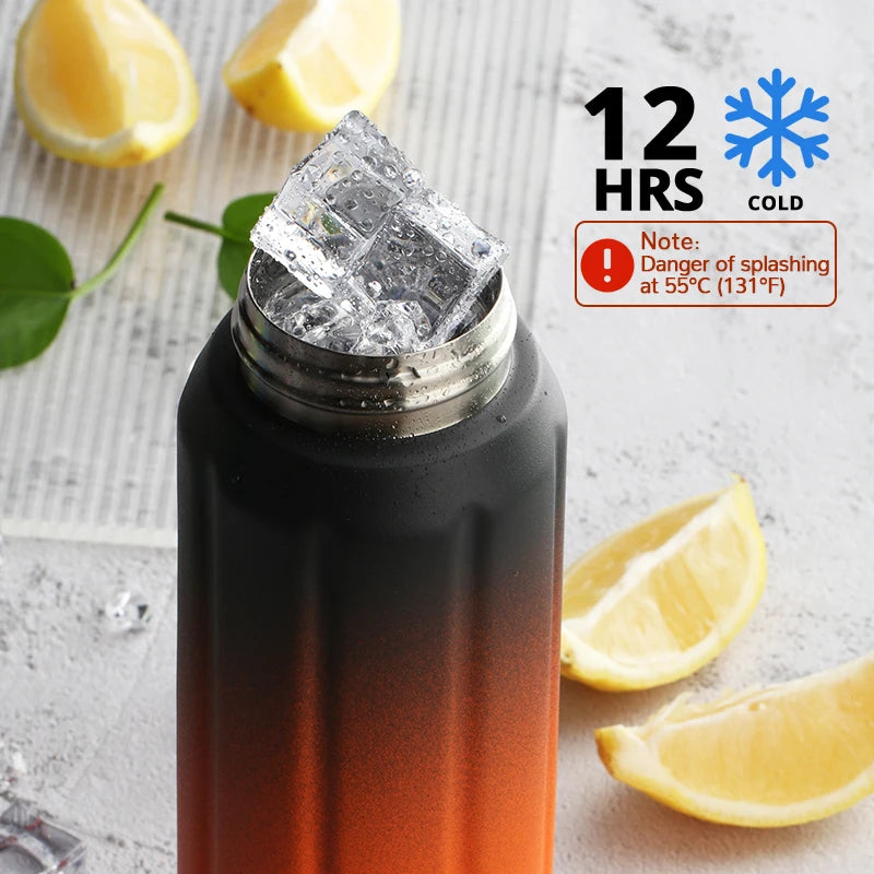 FEIJIAN Thermos Bottle 18/10 Stainless Steel Sports Water Bottle Keep Cold Bottle Vacuum Flasks Leak Proof 600ml