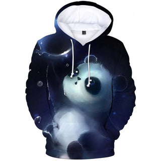 3D Animal Panda Hoodies Men Sweatshirts Women Pullovers Autumn Kids Cute Animal Hooded Casual Boys Girls White and Black Outwear