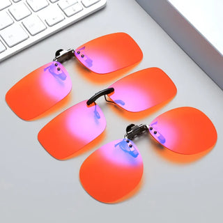 NONOR Anti 93% Blue Light Blocking Glasses Men Clip On Glass Rimless Computer Clamping Mirror Blue Ray Gaming Eyeglass UV400