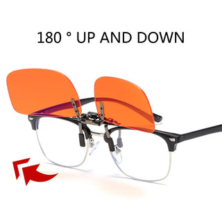 NONOR Anti 93% Blue Light Blocking Glasses Men Clip On Glass Rimless Computer Clamping Mirror Blue Ray Gaming Eyeglass UV400