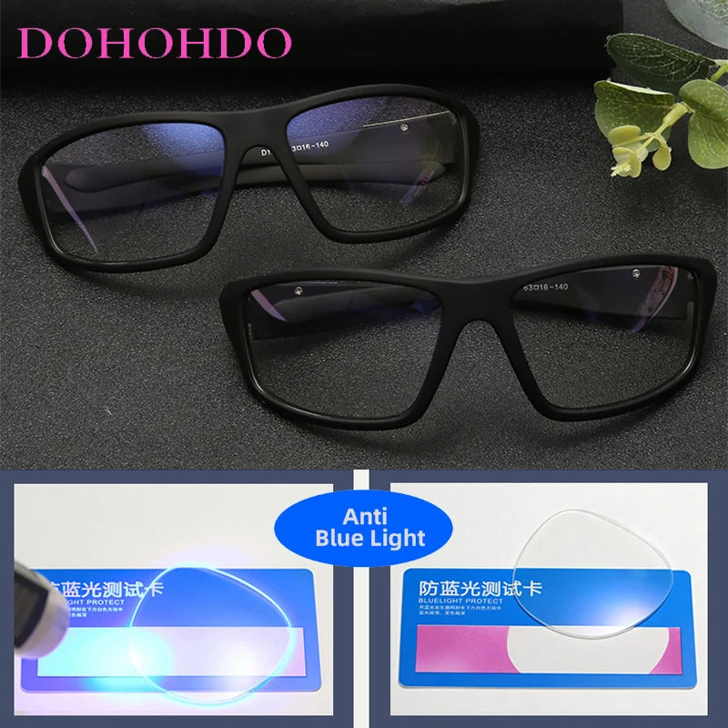 DOHOHDO Anti Blue Light Blocking Glasses Frame Men Women Clear Lens Computer Gaming Eyeglasses Black Sport Eyewear Spectacles