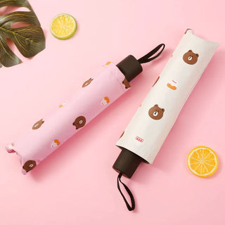 Fashion Folding Umbrella Women Parasol Men Girls Anti-UV Waterproof Portable Eight-bone Cartoon Chinchilla Travel UMBRELLAS