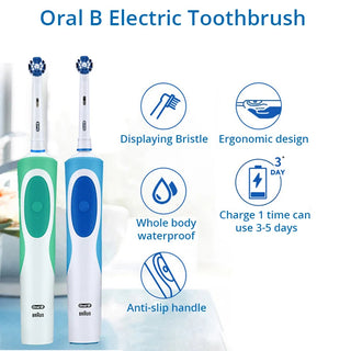 Oral B Electric Toothbrush Teeth Whiten Brush Rotation Clean Teeth Waterproof Adult Electric Tooth Brush With 4 extra Refills