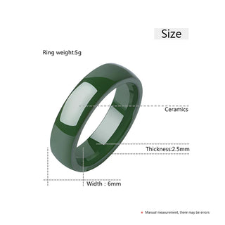 Wholesale Ceramic Ring Green Smooth Healthy Do Not Fade 6MM For Women Jewelry Wedding Engagement Birthday Gifts