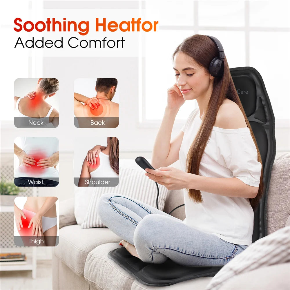 Heating Full Body Massager Cushion Shiatsu Electric Back and Neck Masssage Shoulder Waist Pain Relief Car Chair Office Seat Pad