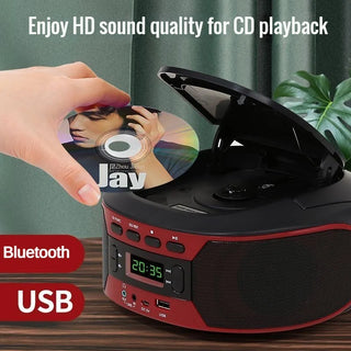 Wireless Bluetooth Portable Speaker Cd Walkman Multifunctional FM Stereo Radio with USB and CD Player FM Hand-operated Boombox