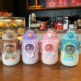 700ml Kids Water Bottle With Straw for School Cute Cartoon Leak Proof Mug Portable Cup Outdoor Travel Drinking Tumbler