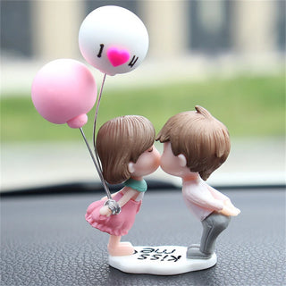 Car Accessories Cute Cartoon Couples Action Figure Figurines Balloon Ornament Auto Interior Dashboard for Girls Gifts