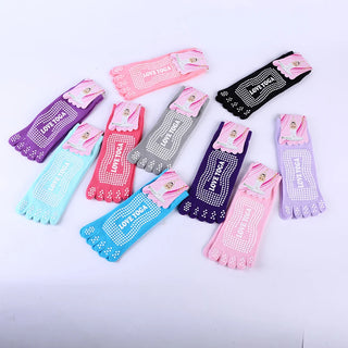 Women Colorful Yoga Socks Non-Slip Ladies Dance Socks Cotton Healthy Sports Five-toed Socks