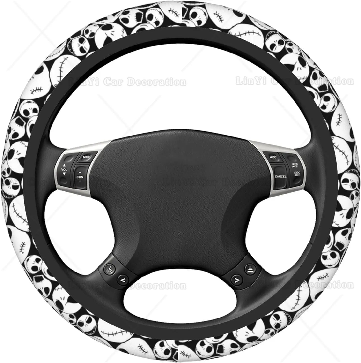 Anime Steering Wheel Cover Universal 15 Inch Car Elastic Steering Wheel Covers Novelty Cars Accessories for Men Women Car SUV