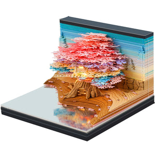 3D Desk Note Pad 165/215 Pages Creative Tree House Memo Pad 2024 Calendar Memo Pad Block Art Note Pad Novelty Valentine