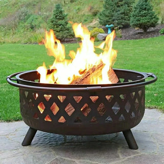 Fire Pit Outdoor Wood Burning Fire Pits Heating Large Steel BBQ Grill Firepit Bowl Heater Portable Brazier Outdoor Grill Stove