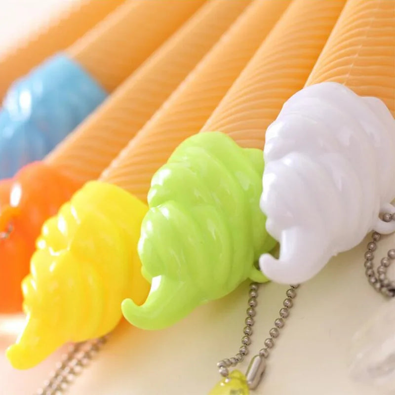 1 Pcs Stationery Cute Kawaii Sweet Ice Cream Rhinestone Lovely Gel Pen Office School Supply Styling Gift creative pretty