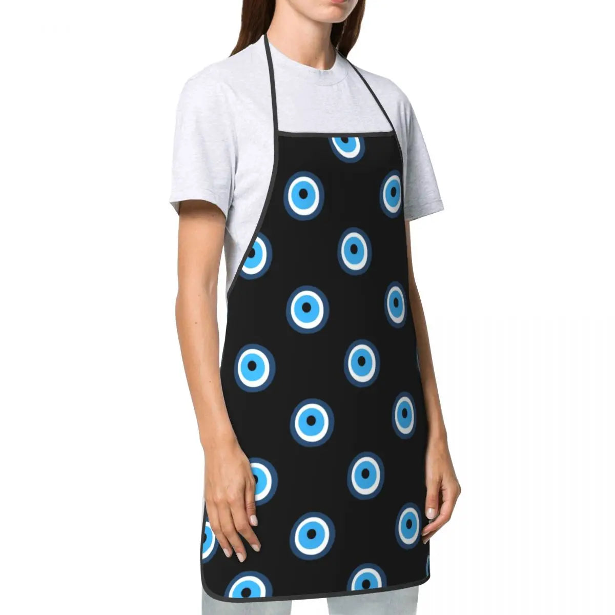 Turkish Evil Eye Apron Women Men Unisex Bib Nazar Boncuk Cooking Kitchen Tablier Cuisine Chef Baking