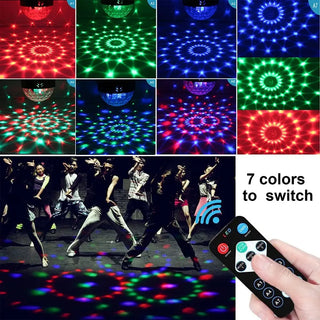 LED Stage Disco Light Rotating DJ Ball Strobe Remote Sound Control Magic Dance Car RGB Christmas Gift Party Club Laser Show Lamp