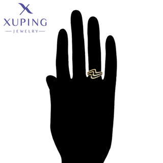 Xuping Jewelry Fashion New Arrival Exquisite Geometry Shape Light Gold Color Rings for Women Girls Wedding Gifts X000801833