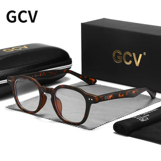 GCV Acetate Johnny Depp Men Women The Blu-Ray Computer Goggles Round Transparent  Eyeglass Frame Blue Blocking Glasses 2022 New