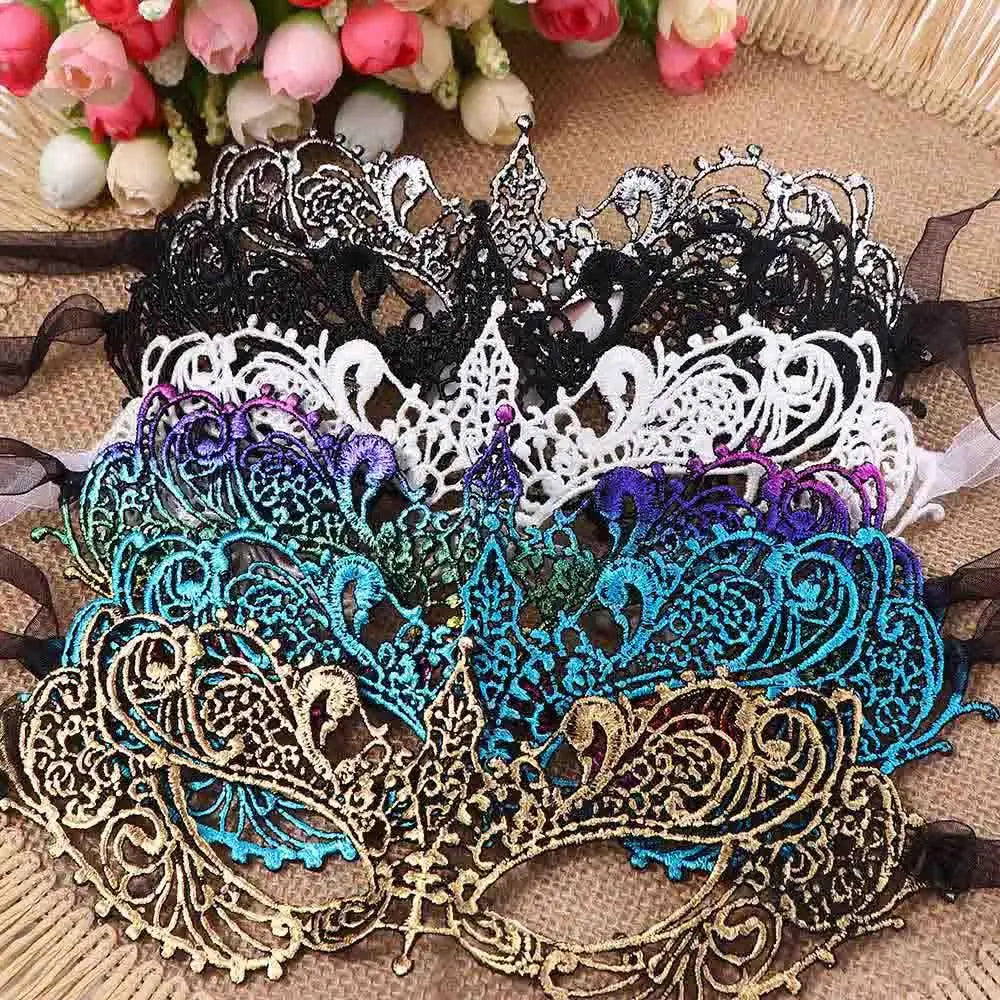 Hollow Lace Masquerade For Women Girl Half-face Mask Princess Makeup Party Cosplay Prom Props Costume Nightclub Queen Eye Mask