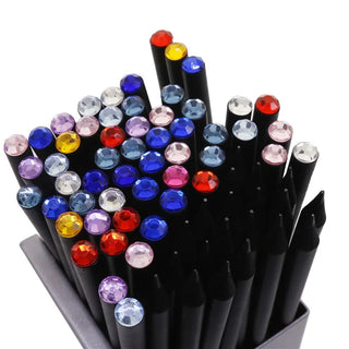 6Pcs Black Wooden HB Pencil Colorful Diamond Kawaii School Student Painting Drawing Writing Children Pencil Standard Pencils