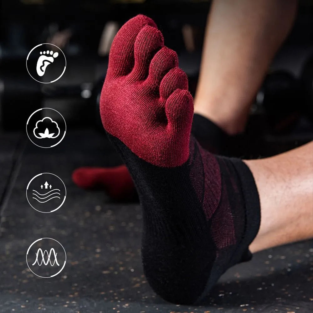 Winter Cotton Short Five Toe Socks Five Finger Soccer Tube Socks Breathable Sports Male Football Anti-slip Running Ankle Sock