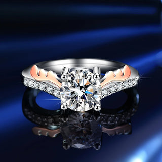 Gra, moissanite, a couple of rings, rose gold, platinum, color-separated love rings