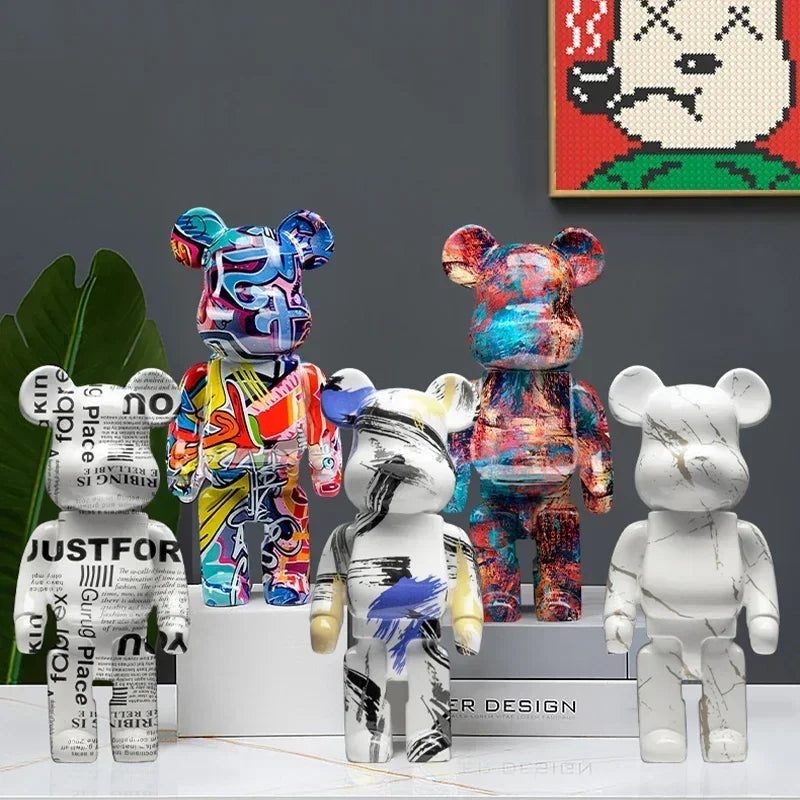 bearbrick statue Bear Statues and Sculptures Figure Ornaments Nordic Room home Decor Figurines for Interior easter decoration