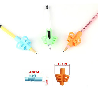 3Pcs/Set Soft Silica Pencil Grasp Two-Finger Gel Pen Grips Children Writing Training Correction Tool Pens Holding for Kids Gifts