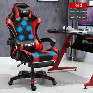 Massage Gaming Chair WCG Ergonomic Chair Fashion Pink  Light Computer Leather Office Chairs Internet Cafe Bedroom Game Chair