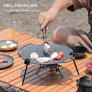 Detachable Grill Kit Vertical Tripod Grill BBQ Tray Support Triangular Bracket Portable Tripod Outdoor Camping Griddle Grill