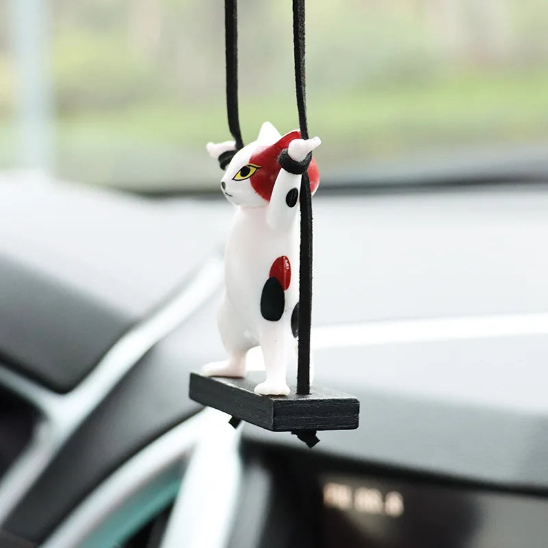 Car Pendant Creative Cute Branch Cat Rearview Mirror Pendant Car Interior Decoration  Decoration Birthday Gift car accessories