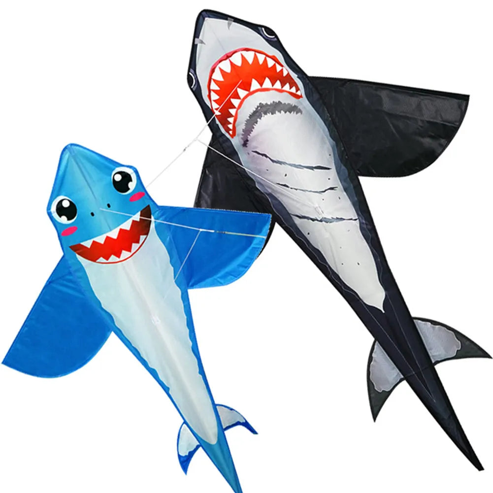 Large Soft Kite Shark Shaped Kite Nylon Kite Line Animated Kites Flying Inflatable Drag kite Flying Toys For Kids Outdoor Toys