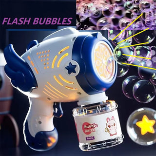 Electric Bubble Machine Flashing Light Music Automatic Bubble Blower Soap water Bubbles Maker Gun for Children Kid Outdoor Toys