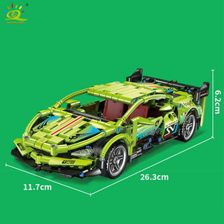 HUIQIBAO Technical Super Racing Car Model Building Blocks Automobile Pull Back DIY MOC Vehicle Bricks Children Construction Toys